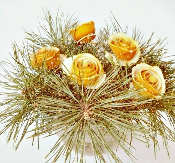 новогодний декор из цитрусовых