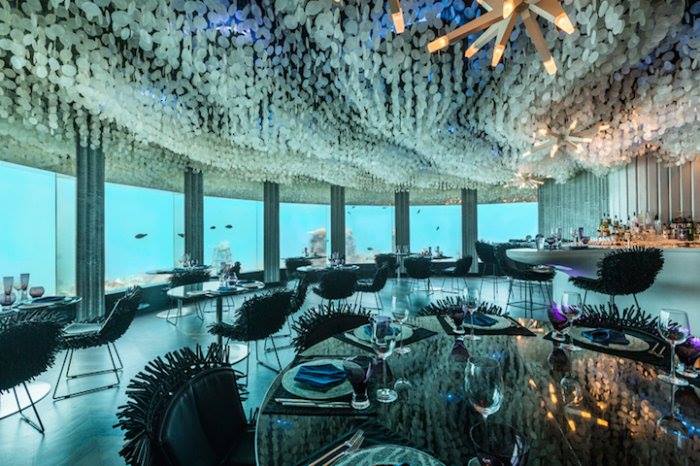 подводный ресторан «Per Aquum» на Мальдивах