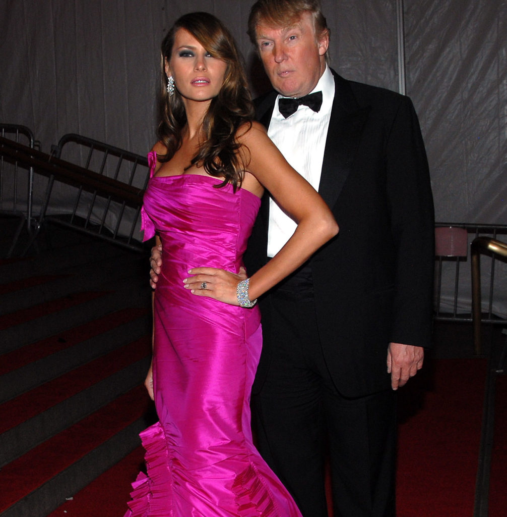 Donald Trump and Melania Trump pictured departing the "Superheroes: Fashion and Fantasy" Costume Institute Gala at The Metropolitan Museum of Art, New York City, May 5, 2008. © RD / MediaPunch/IPX