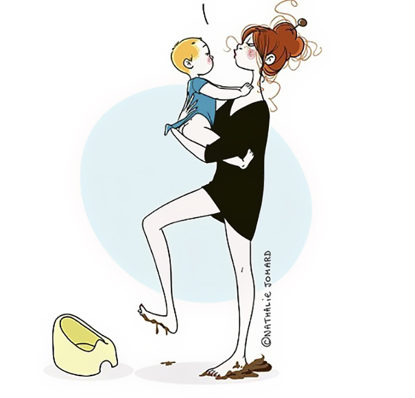 Натали Джомард карикатуры о материнстве
