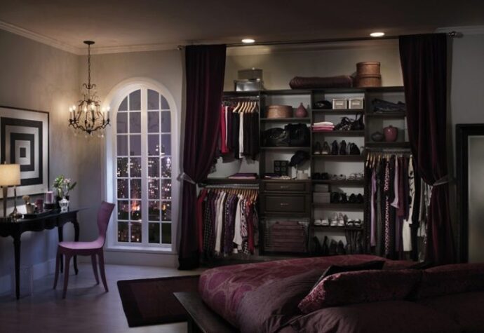 Как организовать гардеробную комнату в спальне, гардеробная комната в спальне, гардеробная комната фото